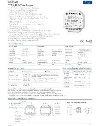 PASTILLA TRIAC  S1-B(WT) PULSADOR + RF + TUYA